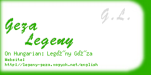 geza legeny business card